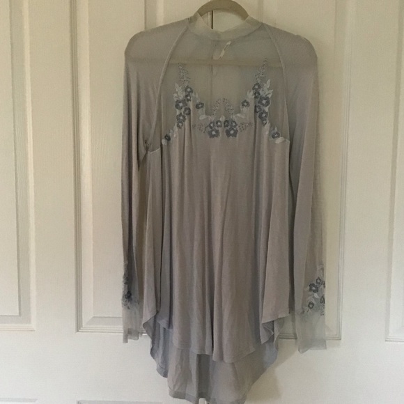 Free People Dresses & Skirts - Free people floral mesh dress blue S